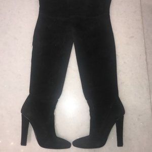 Jimmy Choo Black Over-the-Knee Suede Boots